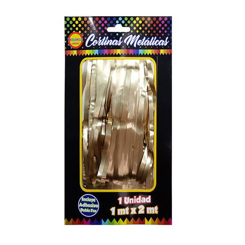 Cortina Metalica Chrome Dorado 2m x1