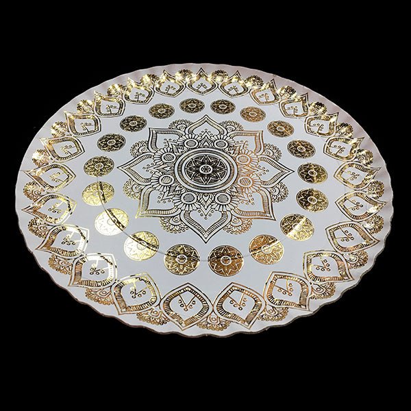 Bandeja Redonda Mandala Blanco 35cm x1 uni
