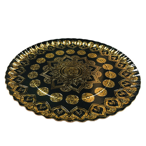 Bandeja Redonda Mandala Negro 35cm x1 uni