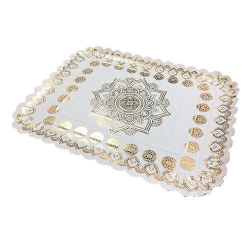 Bandeja Rectangular Mandala Blanco 31x41 x1 uni