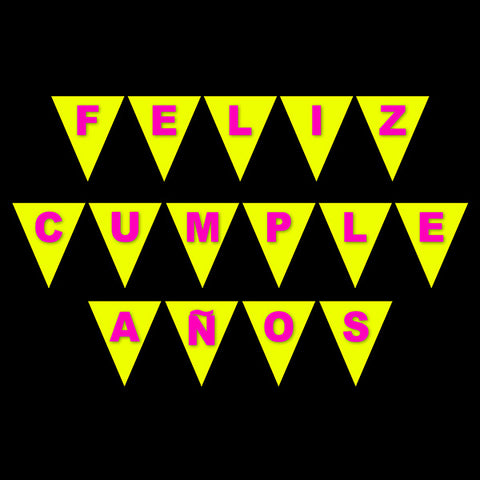 Guirnalda Banderin 3d F.c Amarillo Fluor X 1 uni