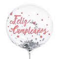 Globo Burbuja Confetti F.c. Rose Gold x1 uni