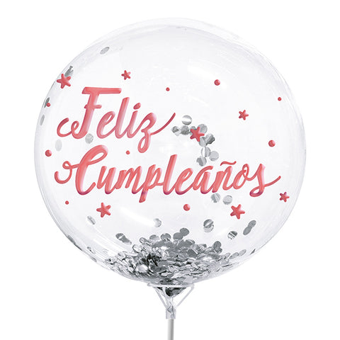 Globo Burbuja Confetti F.c. Rose Gold x1 uni