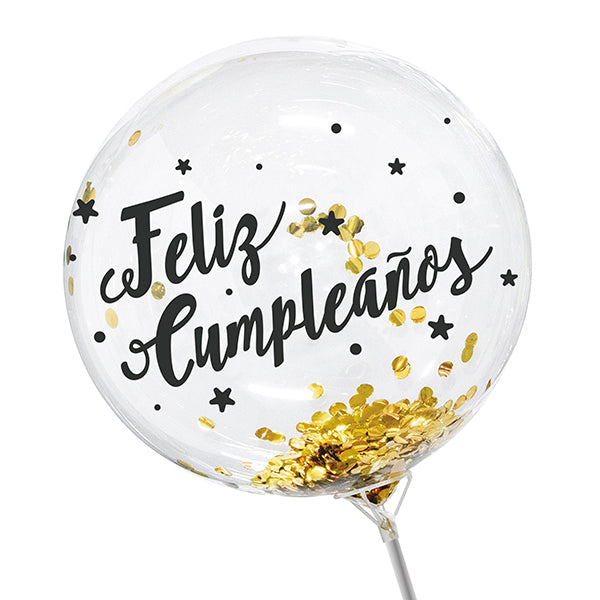 Globo Burbuja Confetti F.c. Negro x1 uni