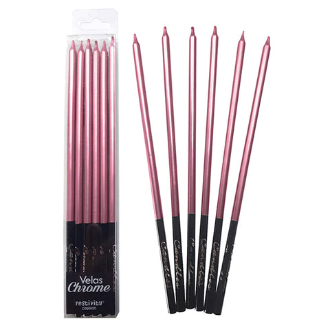 Vela Chrome Fucsia x6 Pcs x1 uni