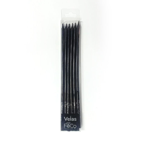 Vela Chrome Negro x6 Pcs x1 uni