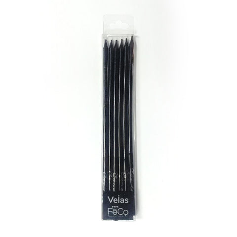 Vela Chrome Negro x6 Pcs x1 uni