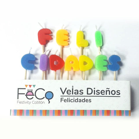 Vela Felicidades Arcoiris x1