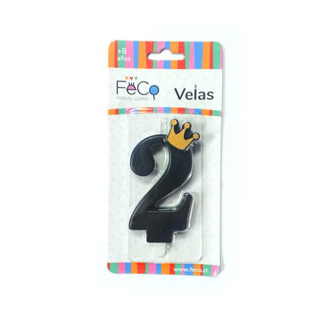 Vela Corona Numeral N° 2 x1 uni