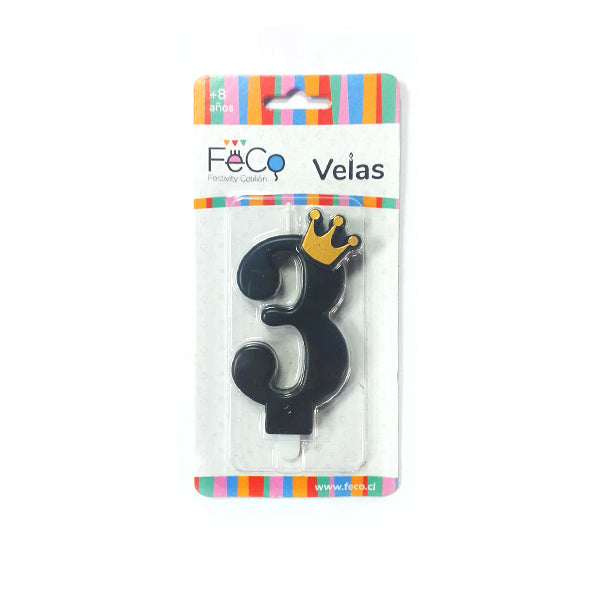 Vela Corona Numeral N° 3 x1 uni