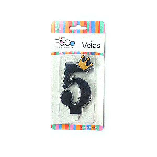 Vela Corona Numeral N° 5 x1 uni