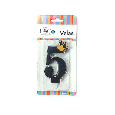 Vela Corona Numeral N° 5 x1 uni