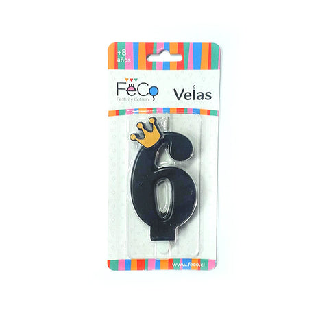Vela Corona Numeral N° 6 x1 uni