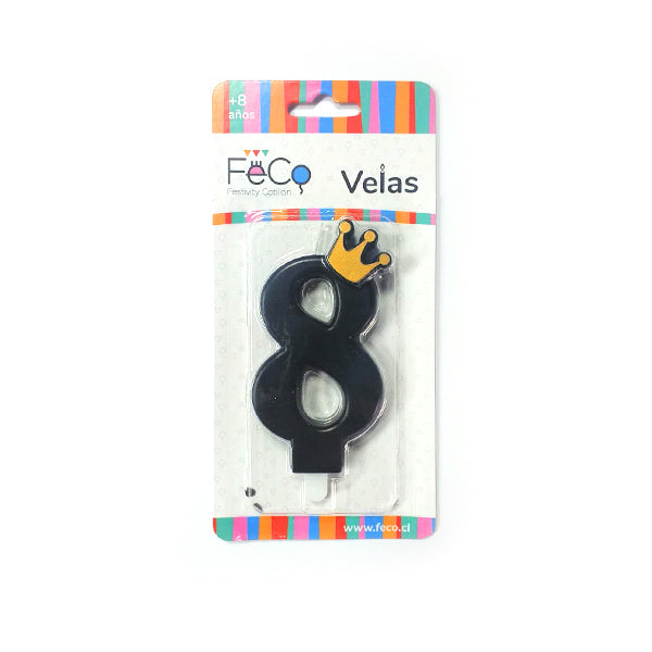 Vela Corona Numeral N° 8 x1 uni