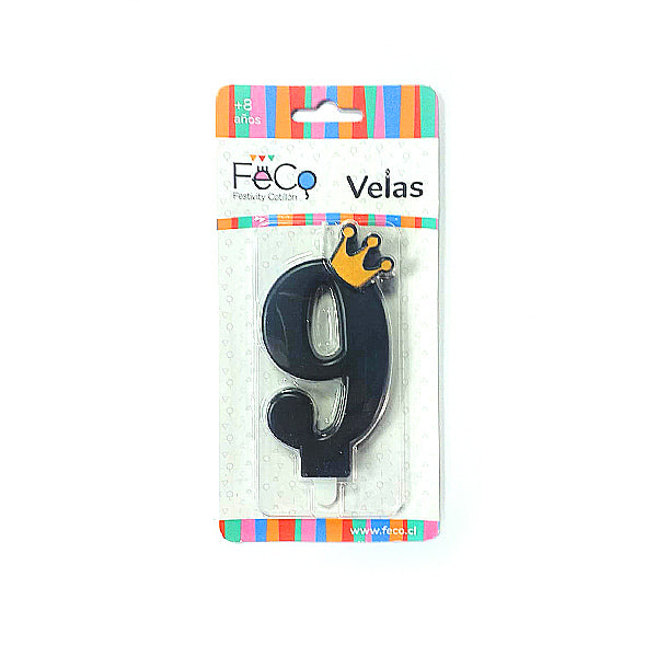 Vela Corona Numeral N° 9 x1 uni