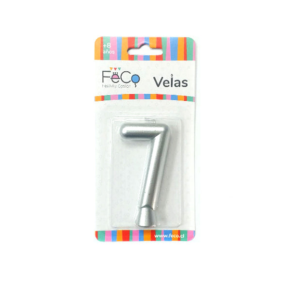 Vela Numeral Plateado Nº 7 x24 uni
