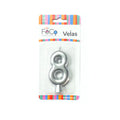 Vela Numeral Plateado Nº 8 x24 uni