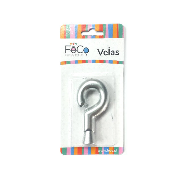 Vela Numeral Plateado Nº ? x24 uni