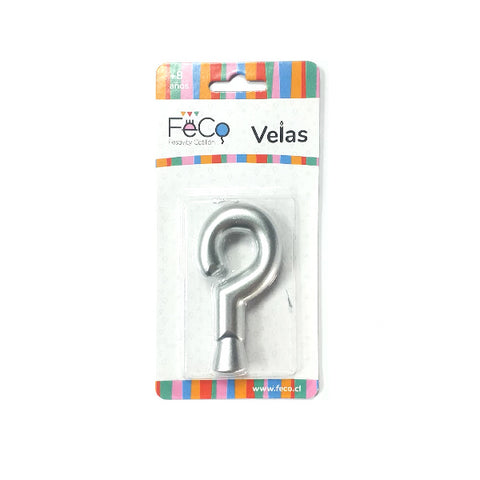 Vela Numeral Plateado Nº ? x24 uni