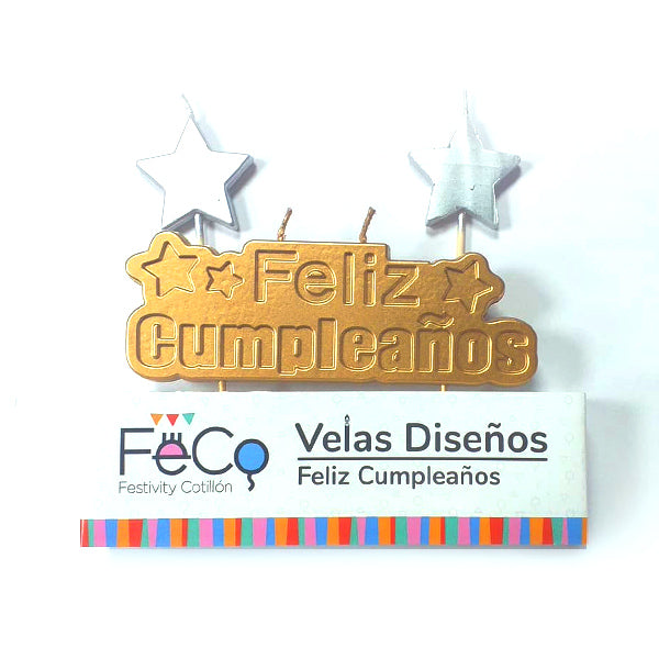 Vela Feliz Cumpleaños Dorado N? 1