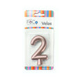 Vela Numeral Rose Gold Nº 2 x24 uni