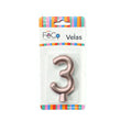 Vela Numeral Rose Gold Nº 3 x24 uni