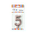Vela Numeral Rose Gold Nº 5 x24 uni