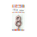 Vela Numeral Rose Gold Nº 8 x24 uni