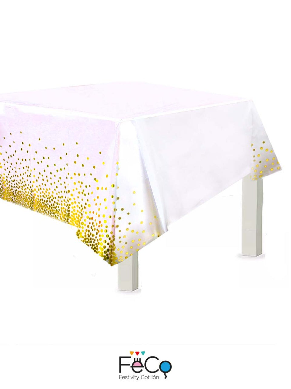Mantel Metalico 137x183 Blanco/dorado x1 uni