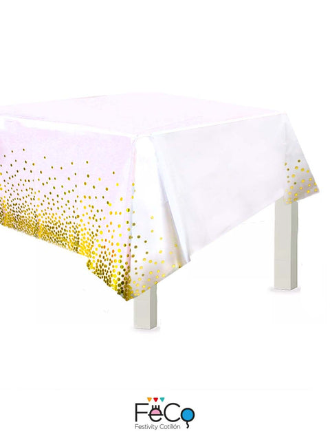 Mantel Metalico 137x183 Blanco/dorado x1 uni