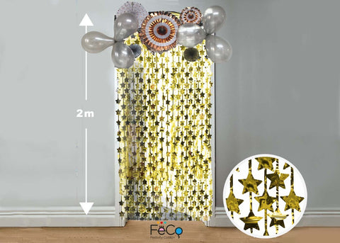 Cortina Metalica Estrella Dorado 1x2m
