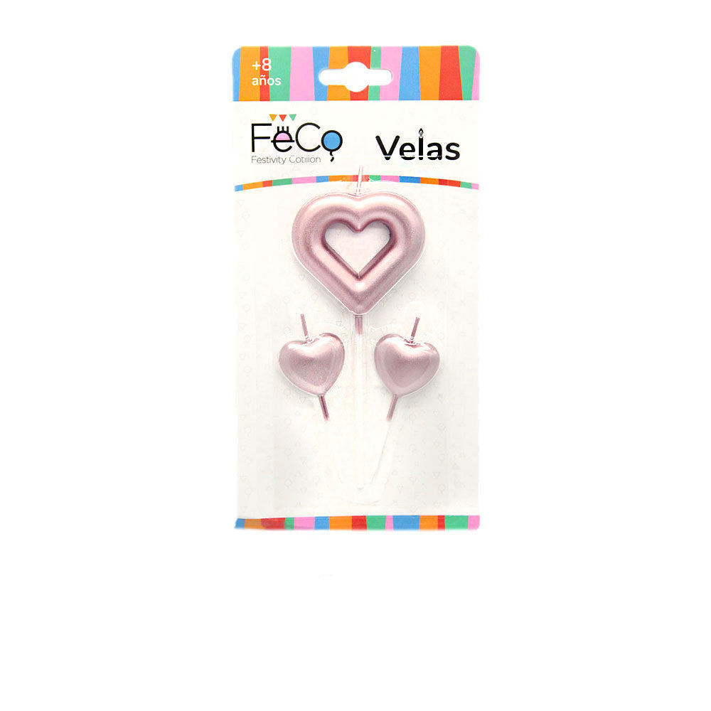 Vela Corazon Rose Gold x1 Set
