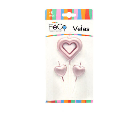 Vela Corazon Rose Gold x1 Set