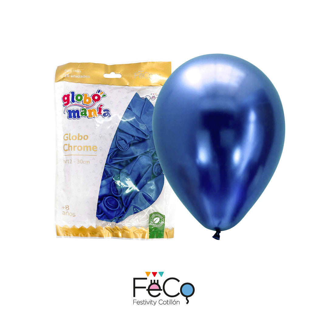 Globo 12 Chrome Azul X25 uni