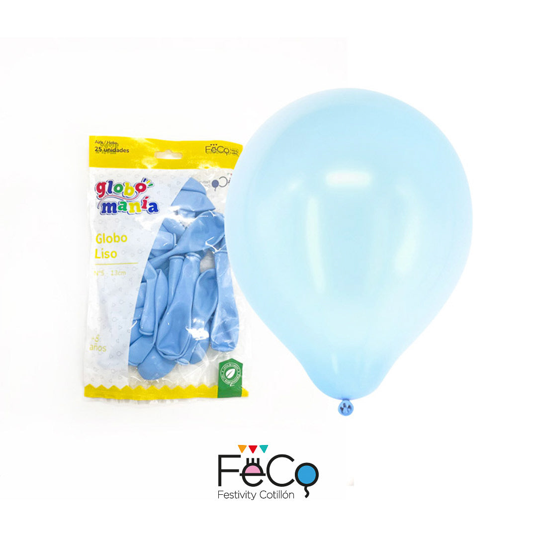 Globo 05 Pastel Celeste X25 uni