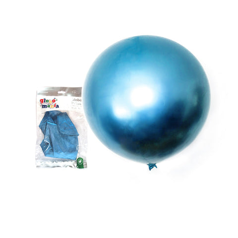 Globo Piñata R36 Chrome Azul x1