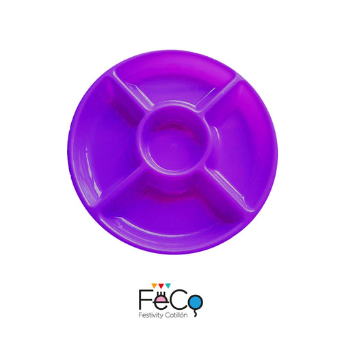 Bandeja 5 Espacios Plastico 30cm Morado x1