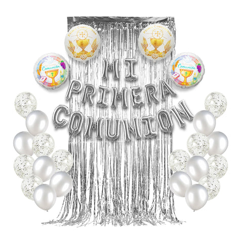 Set Cortina/globo Primera Comunion x1