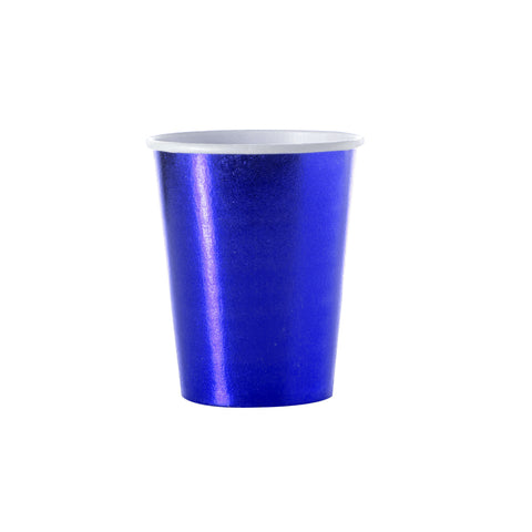 Vaso Carton 7 Oz Azul Metalic x6