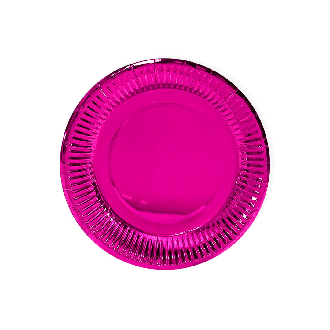 Plato Carton 7 Fucsia Metalic x6