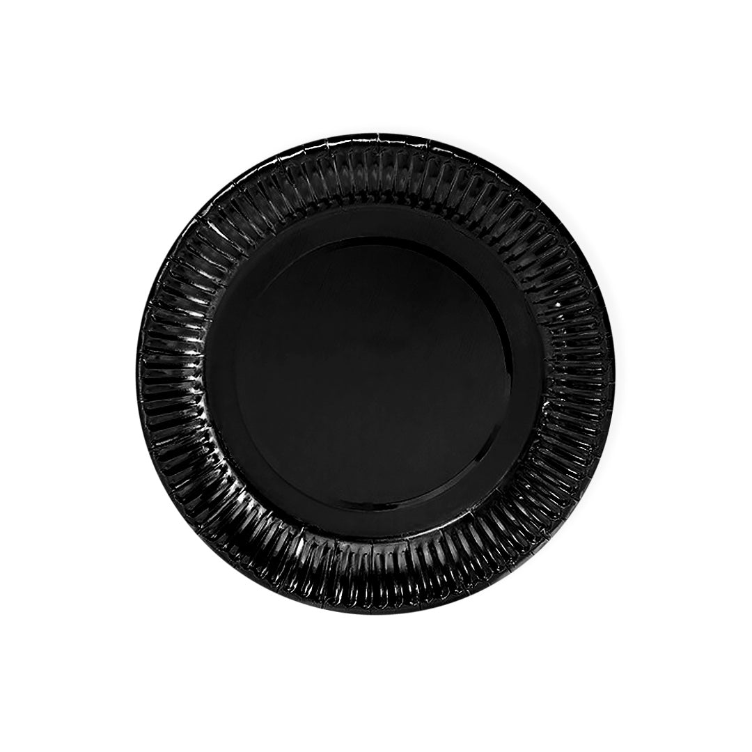 Plato Carton 7 Negro Metalic x6