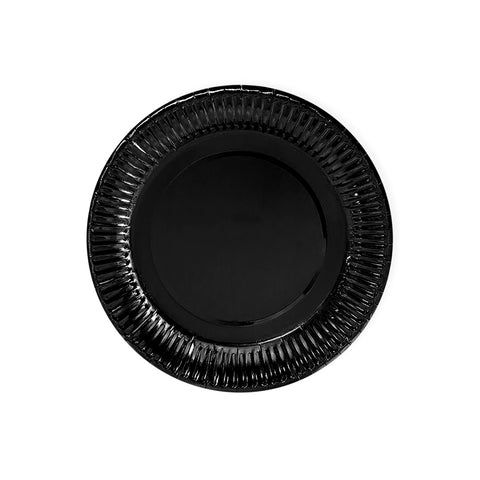 Plato Carton 7 Negro Metalic x6