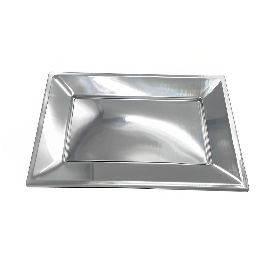Bandeja Rect Grande Plateado x3 uni