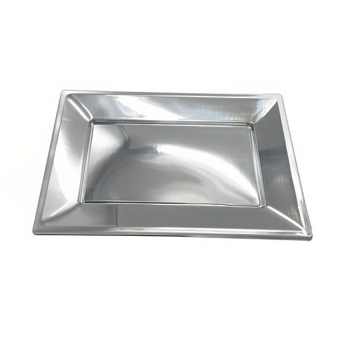 Bandeja Rect Grande Plateado x3 uni