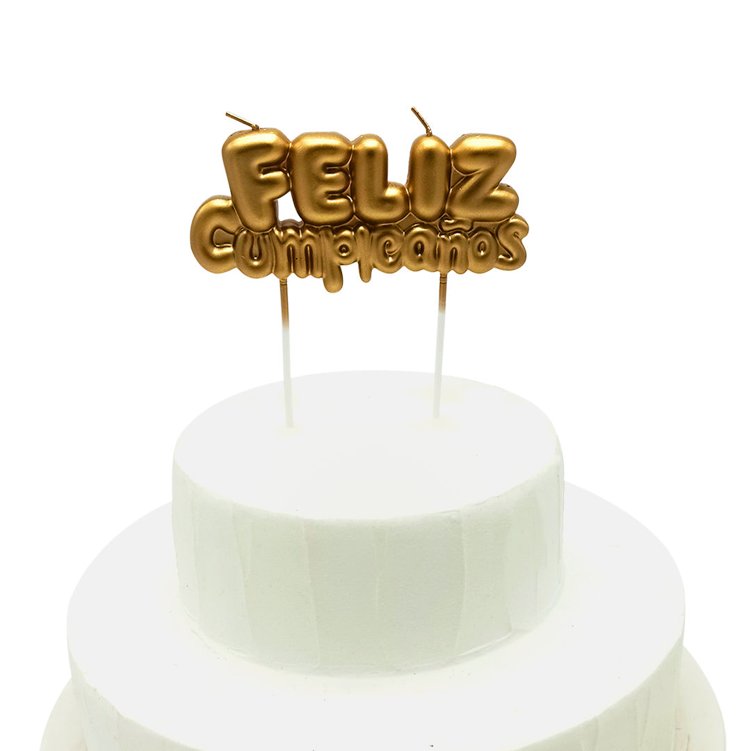 Vela Feliz Cumpleaños Golden x1 uni