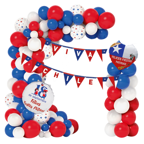 Set Deco Globos Viva Chile 1 Unidad