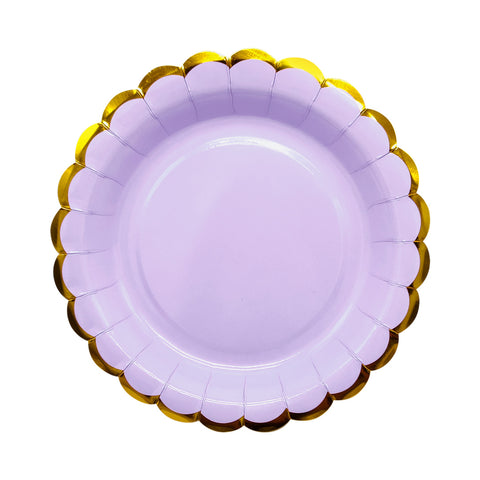 Plato 7 Carton Pastel Morado X6uni