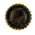 Plato 7 Carton Marmoleado Negro X6uni