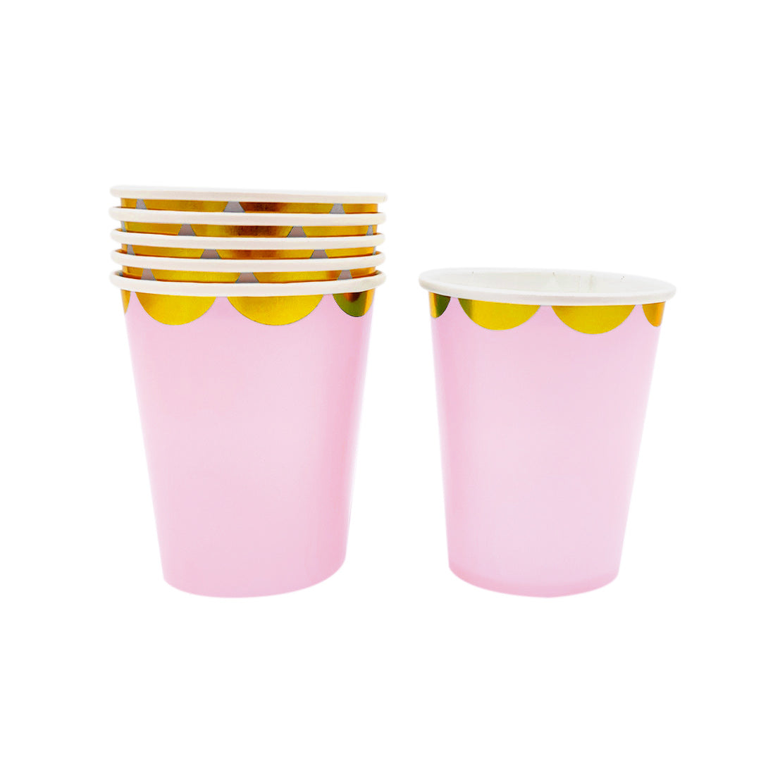 Vaso Carton 7 Oz Pastel Rosado X6uni