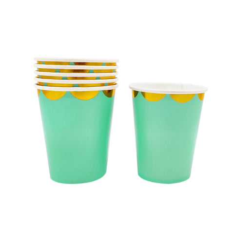 Vaso Carton 7 Oz Pastel Menta X6uni